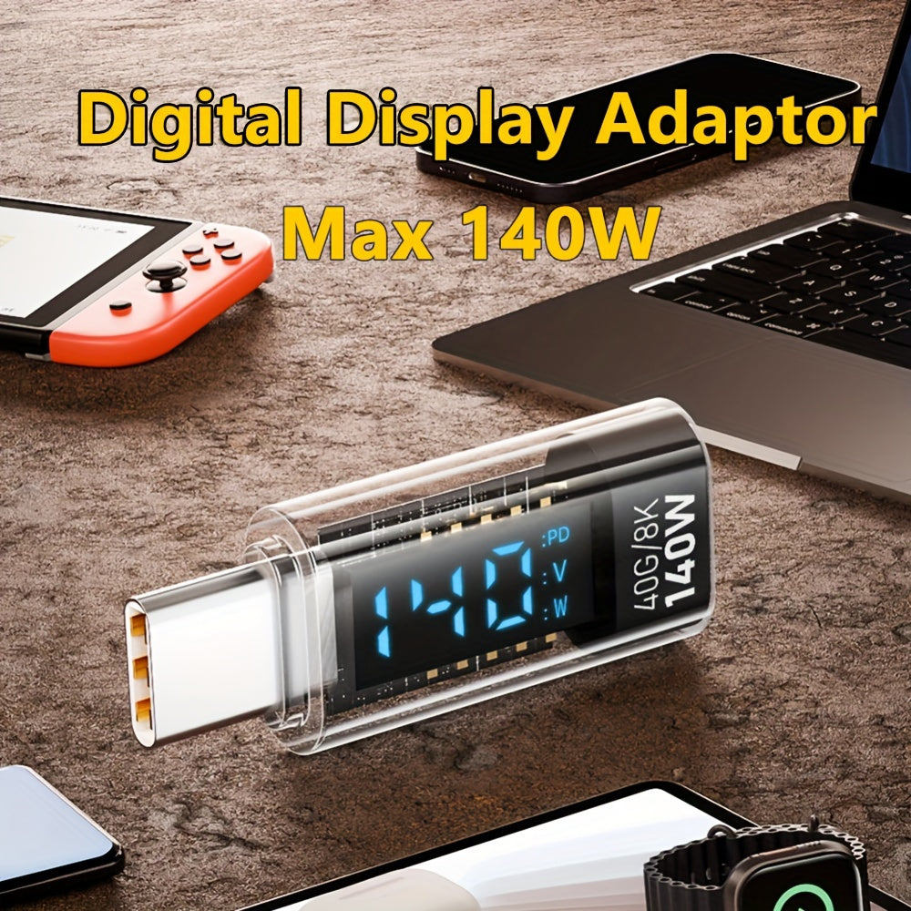 140W USB C Power Adapter with Digital Display for MacBook Samsung Laptop