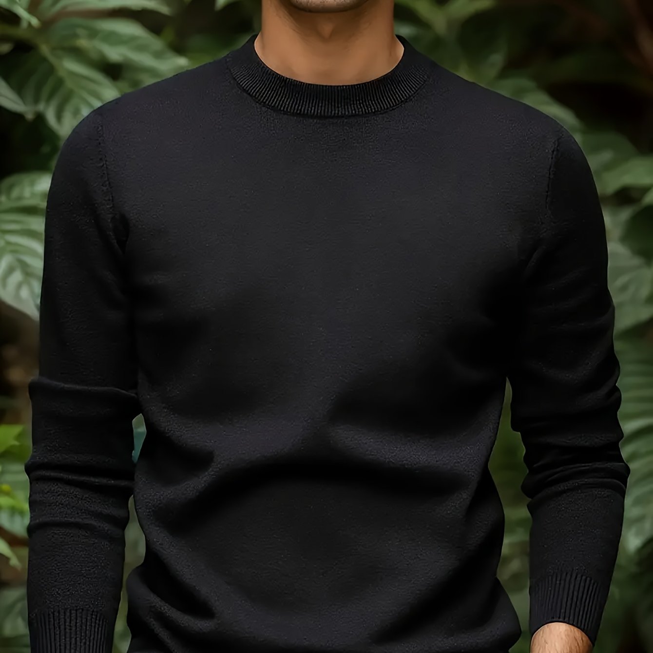 Men's Viscose Knit Crew Neck Sweater Long Sleeve Solid Casual Autumn Winter