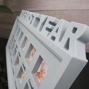 Baby Milestone Photo Frame for First Year Wall and Table Decor
