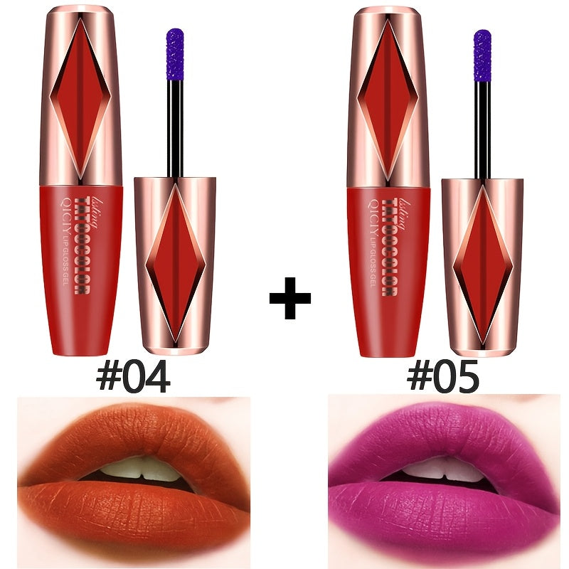 Brillo de labios de larga duración, resistente al agua, acabado natural, 5 colores para todo tipo de piel