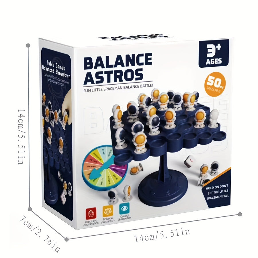 Astronaut Balance Tree Board Game for Kids Ages 3+ with 12 Colorful Spaceman Figures and Multi-Level Challenges