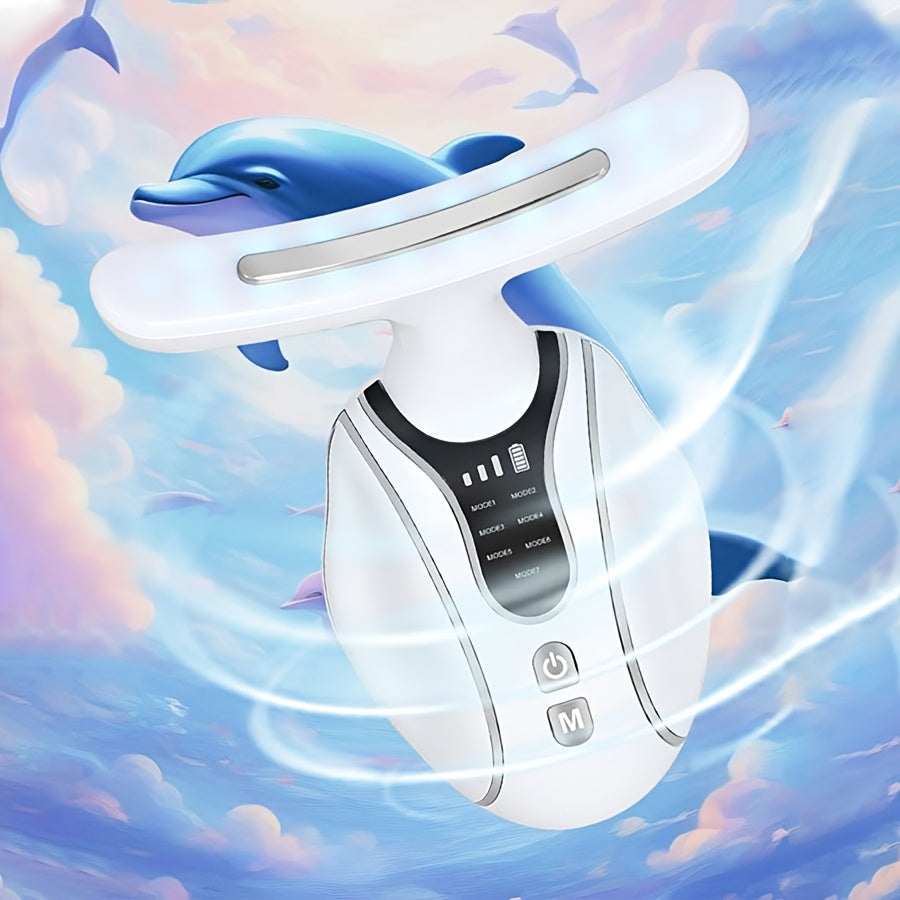 7-в-1 портативный массажер для шеи и лица, перезаряжаемый через USB, инструмент для красоты лица для женщин и девушек