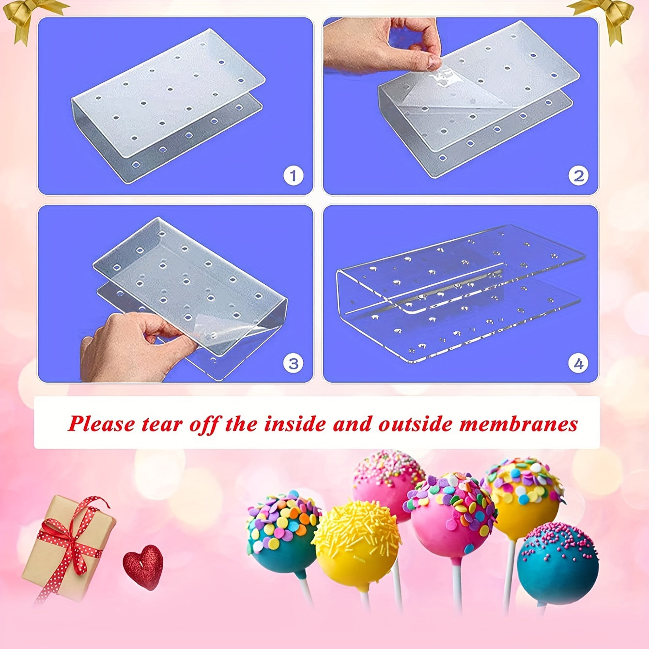 Acrylic White Cake Pop Stand for Weddings, Showers, Birthday Parties