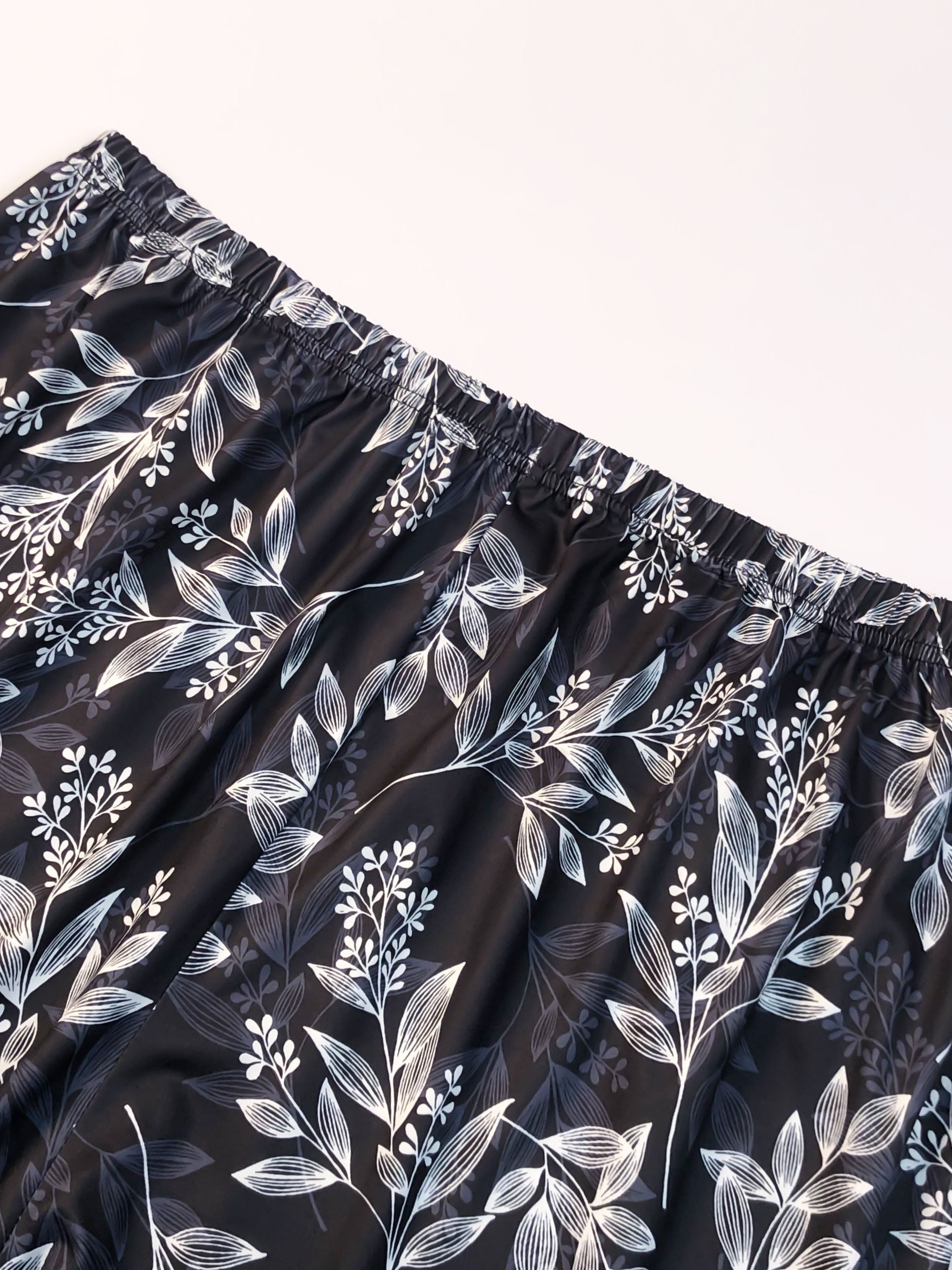 Women's Plus Size Floral Print Sleep Pants Elastic High Waist Casual All-Season