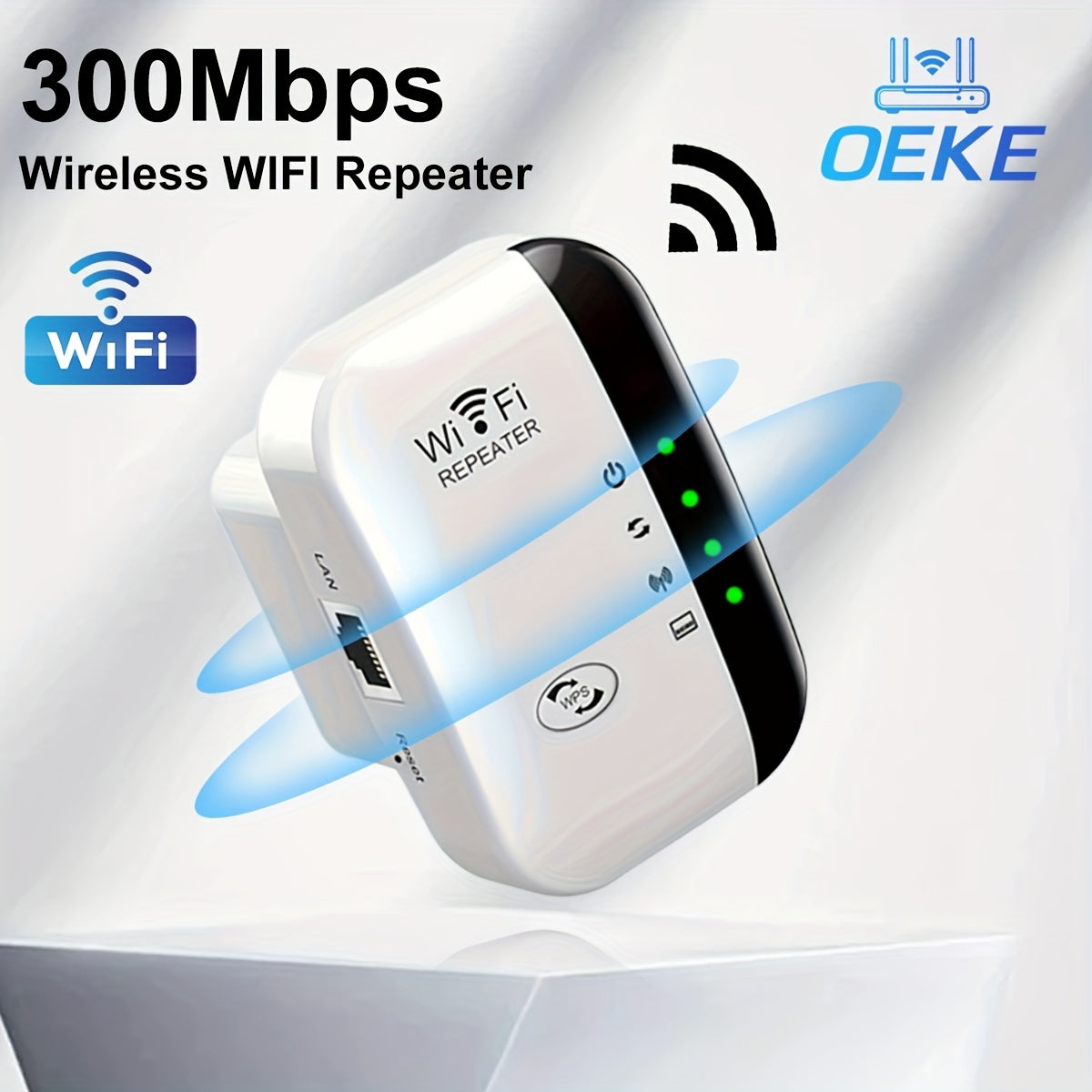 WiFi Range Extender Signal Booster 300m 2.4GHz Ethernet European Plug