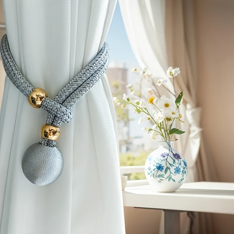 French Style Polyester Curtain Tiebacks, Adjustable, Easy to Install, for Bedrooms and Living Rooms