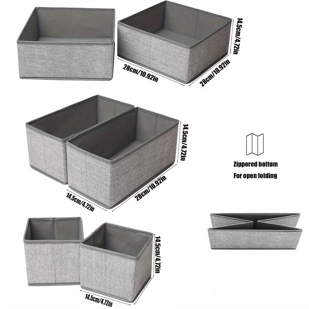 Set of 6 Fabric Drawer Organizers for Clothes and Socks with Animal Prints