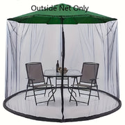 Mosquito Net for Patio Umbrella with Zipper Door Black 3.35m Outdoor Mesh Screen