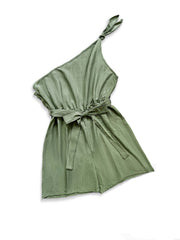 Plus Size Sleeveless One Shoulder Romper for Summer Elegant Clothing