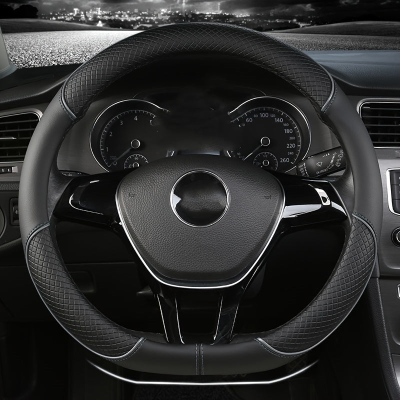 PVC Steering Wheel Cover Black and Red Fit Most Vehicles