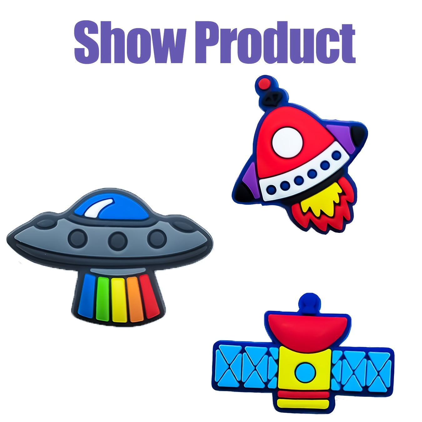 22pcs Space Explorer Shoe Charms PVC Astronaut Planet Rocket Footwear Accessories