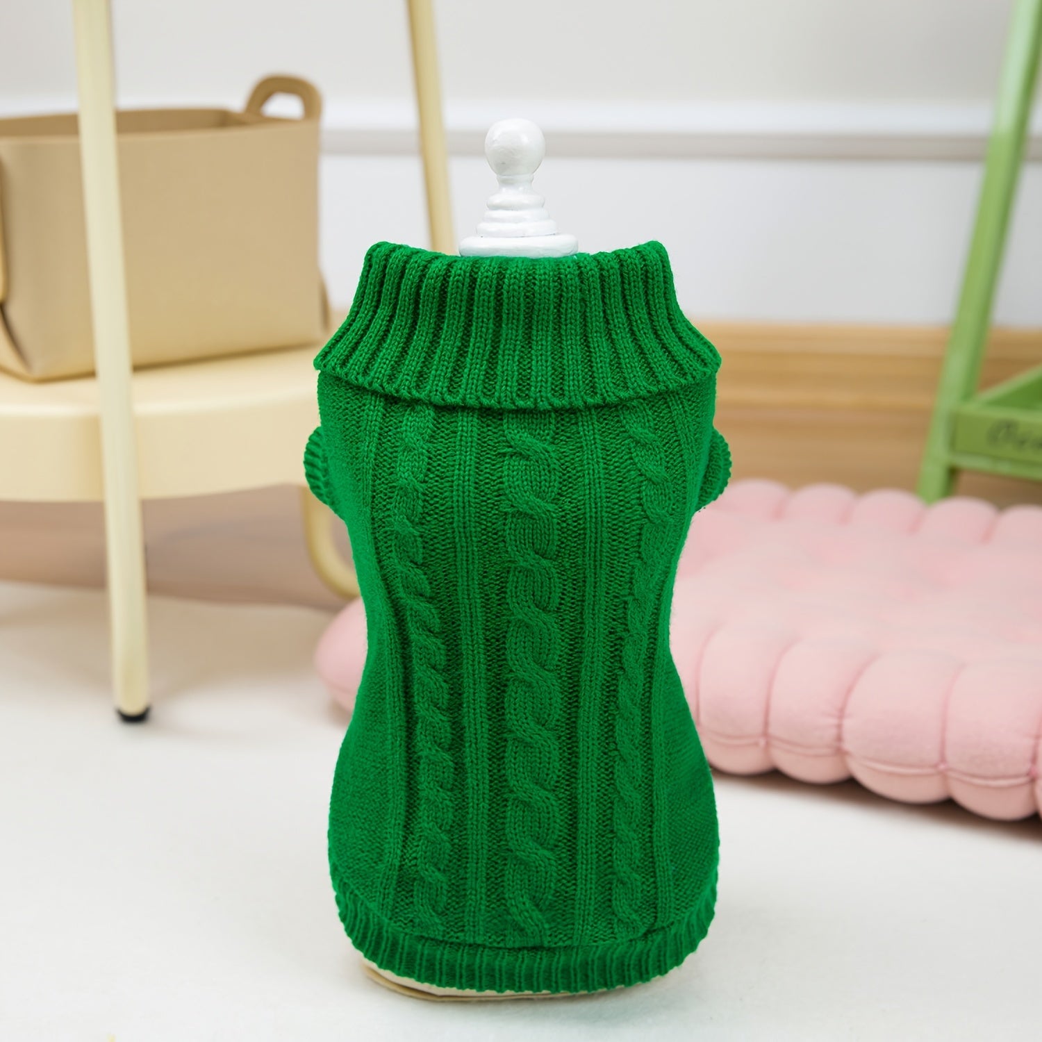 Small Dog Sweater Turtleneck Pullover for Winter Autumn Knit Polyester Toy Breed