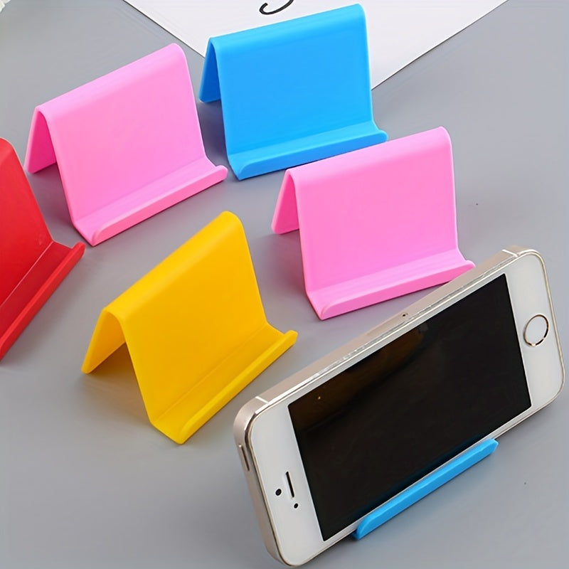 White Plastic Desktop Phone and Tablet Holders Set of 2 Portable Home Use