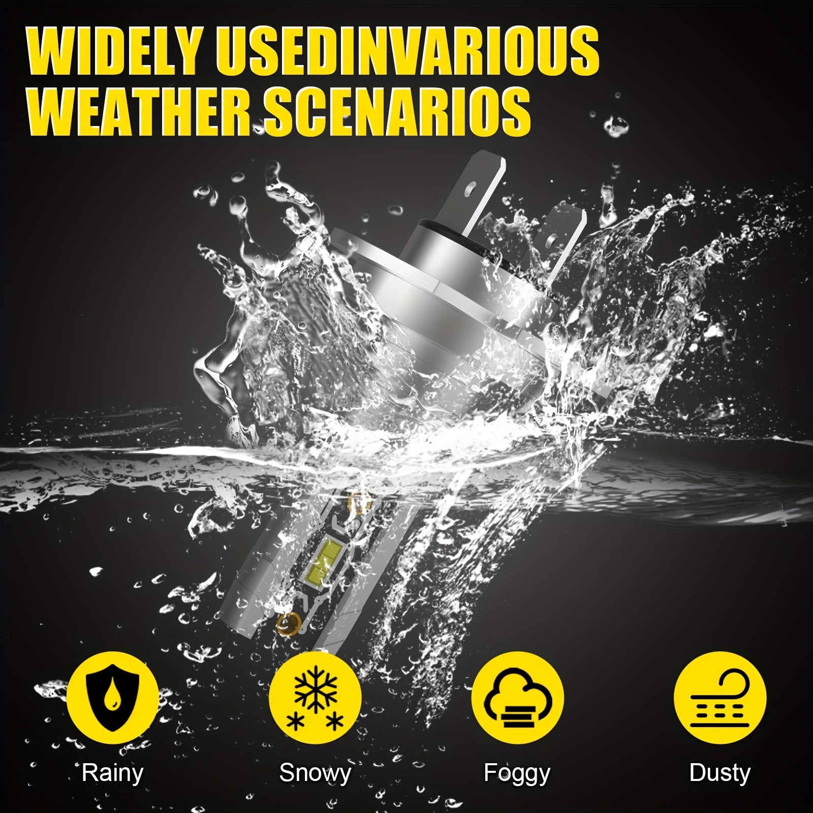 2-Pack H7 LED Headlights 18000LM 6500K White CANBUS Plug and Play