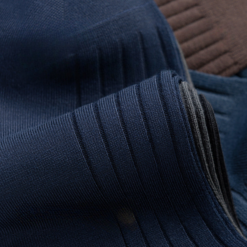 Men's 5-Color Spring Summer Business Style Breathable Polyester Socks Set