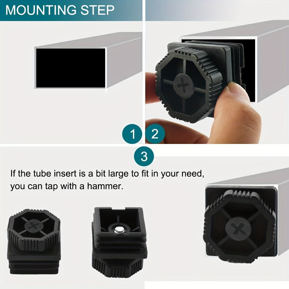 10 ta plastik barmoq vintli tugmachalar to'plami - sakkizburchakli dizayn, qirrali ipli ushlagich, stol, stul, javonlar va ofis uskunalari uchun oson asboblarsiz almashtirish qismlari, sozlanadigan oyoqlar