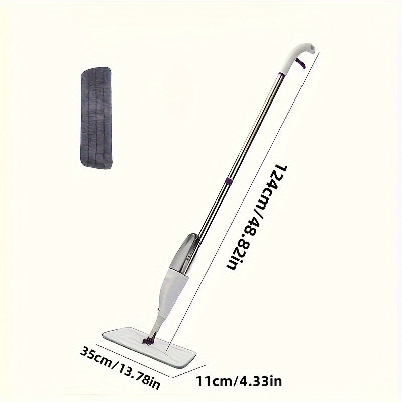 Microfiber Floor Cleaning Kit with Stainless Steel Spray Bottle and Cloth All-Purpose Cleaner for Home and Commercial Use