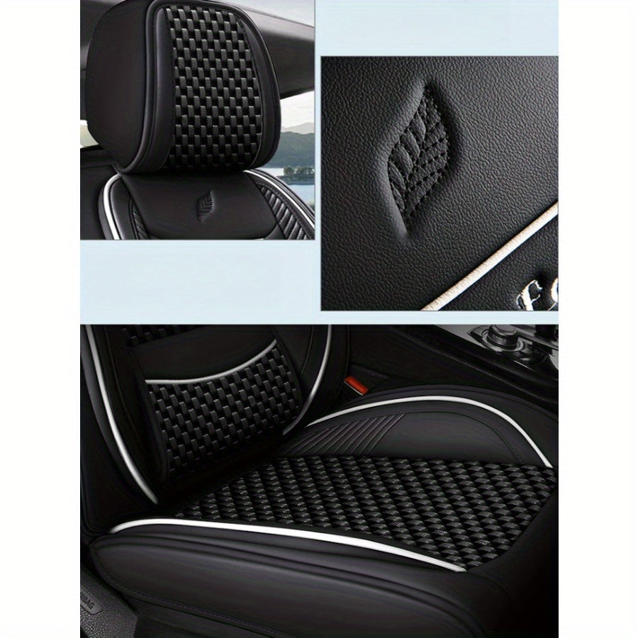 Full Set Seat Covers for 5-Seater Cars Black Gray Breathable Wear-resistant