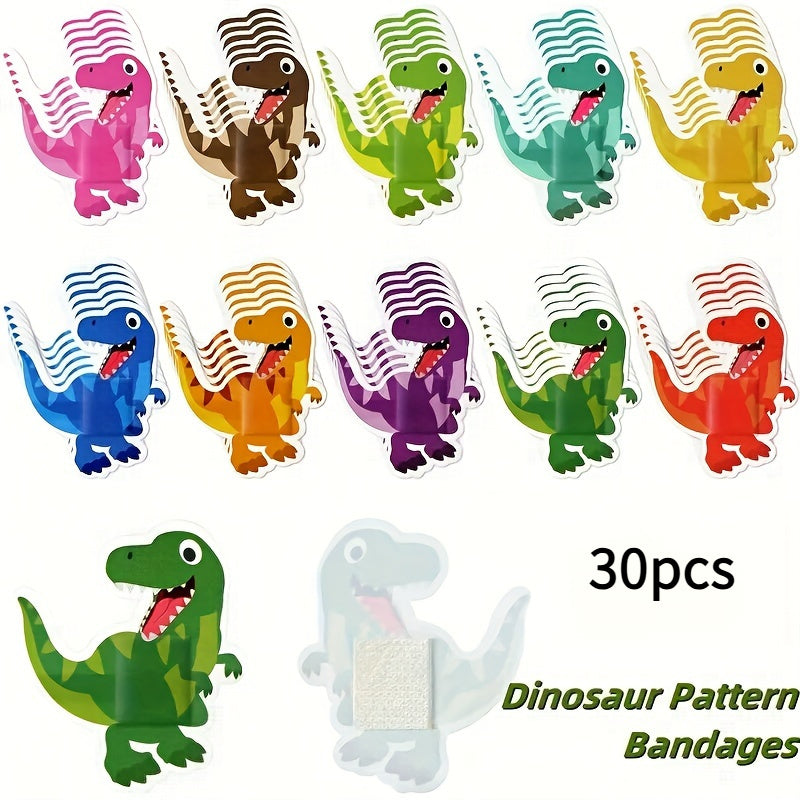 Kids Dinosaur Pattern Bandages Breathable Cartoon 10 Colors Pack