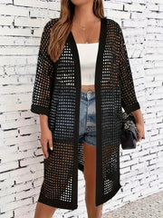 Plus Size Women's Knit Beach Cardigan Lightweight Sheer Summer Cover-up