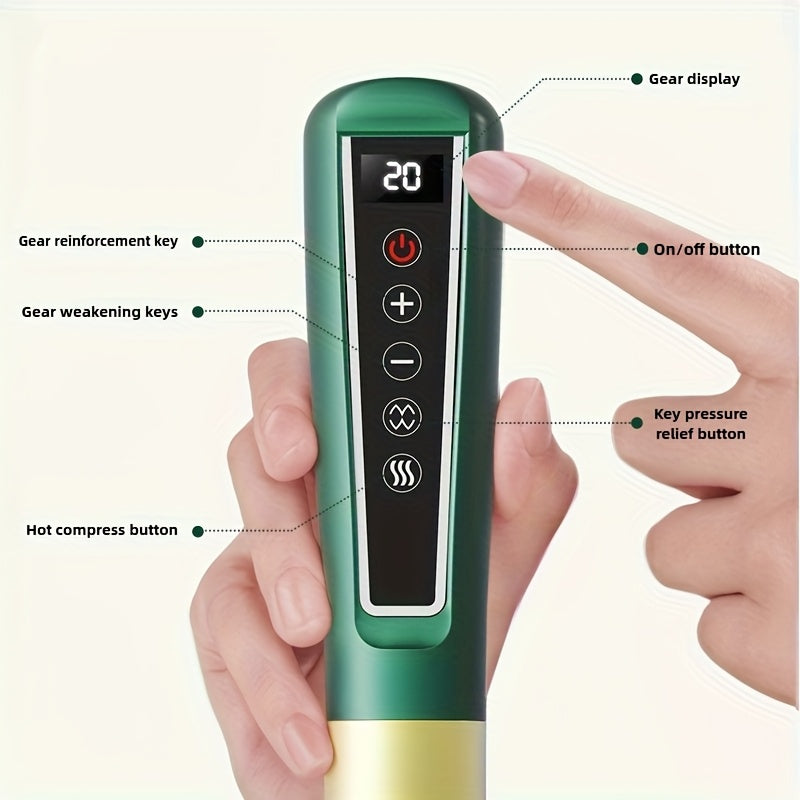 Electric Cupping Massage Device with Adjustable Power Levels and Heating Scraping
