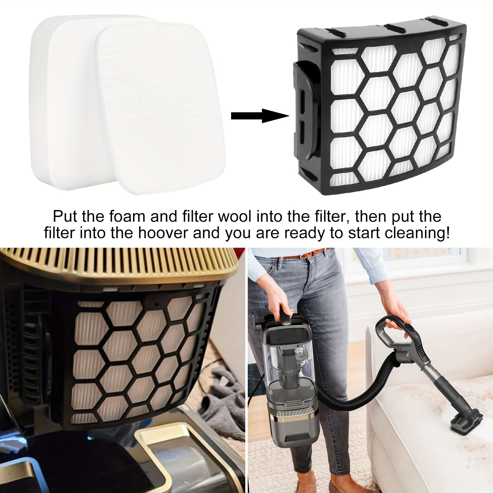 2 to'plam vakuum filtri adapteri Shark NV602UK NV702UK uchun mo'ljallangan, plitka va gilam uchun