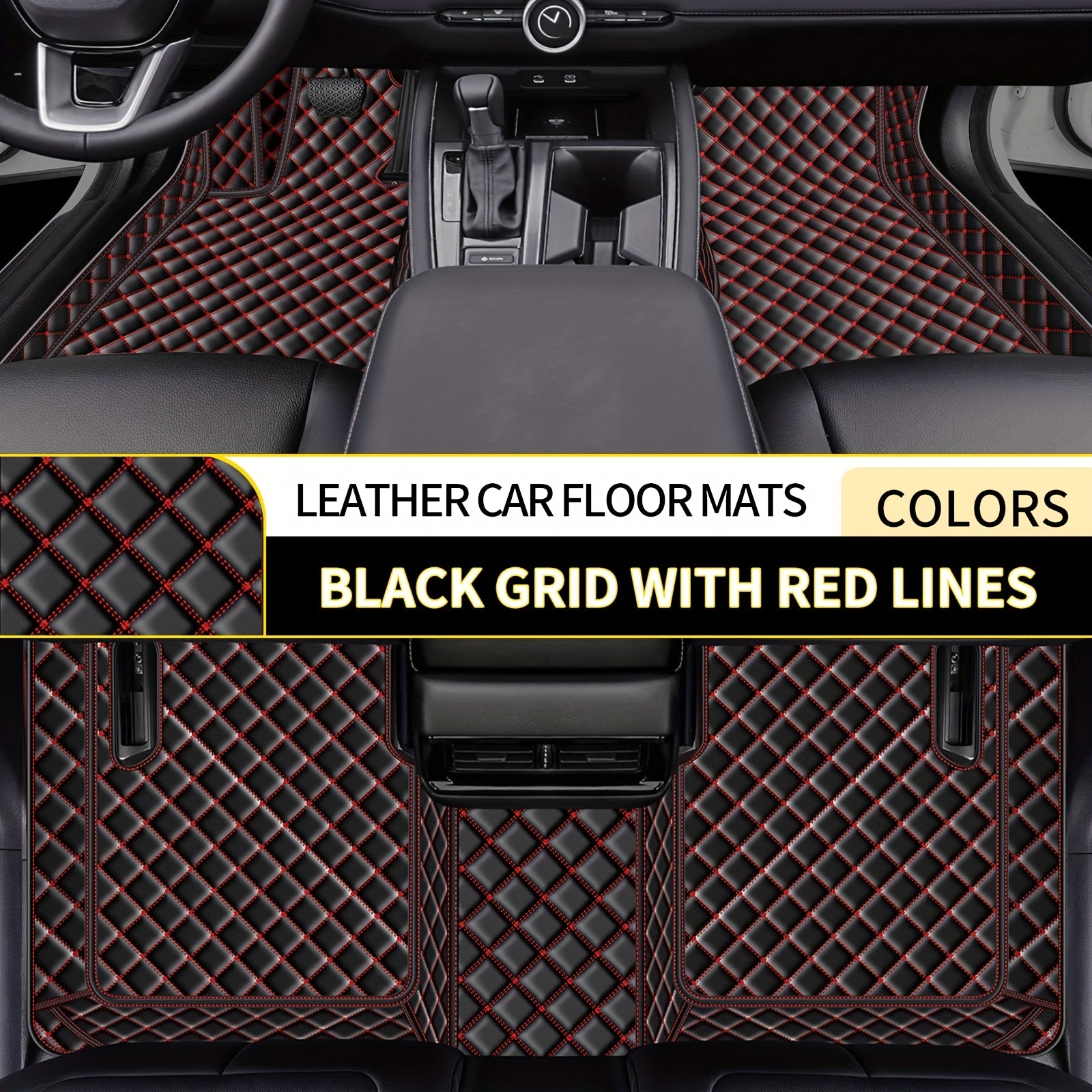 Car Floor Mat Waterproof PU Leather All-Weather Durable for Left-Hand Drive