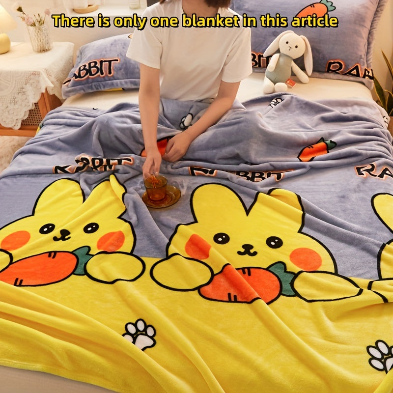 Мягкое и уютное фланелевое одеяло с милым мультяшным принтом, идеально подходит для использования на диване, софе, кровати, в офисе, на кемпинге или в путешествии.