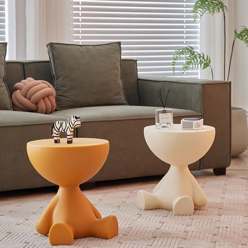 Plastic Modern Side Table for Small Spaces Casual Style No Assembly