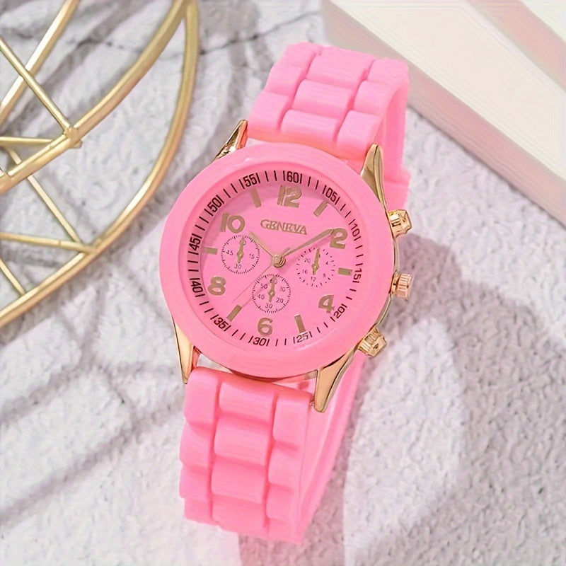 Set of 2 Silicone Wrist Watches for Teenagers with Casual Straps and Pointer Display