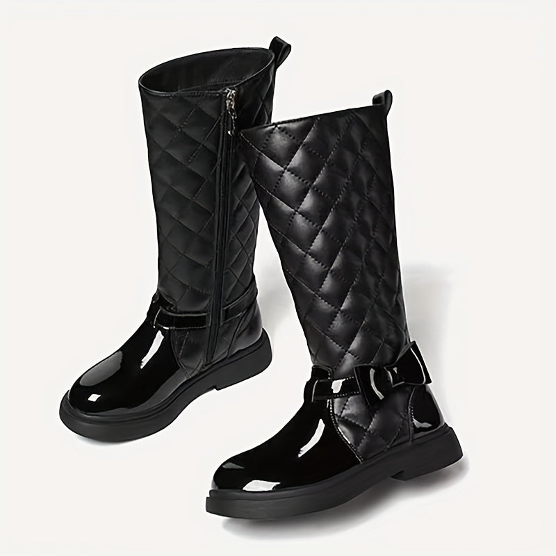 Qizlar uchun zamonaviy bog'ichli botinkalar, kuz va qish mavsumida ichki va tashqi foydalanish uchun qulay, sirpanmaydigan dizayn.