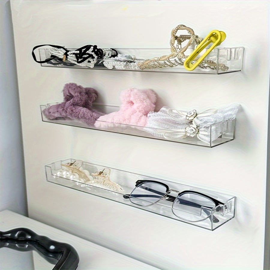 1/3 Transparent Suspended Wall Organizer for Hair Accessories and Glasses Storage