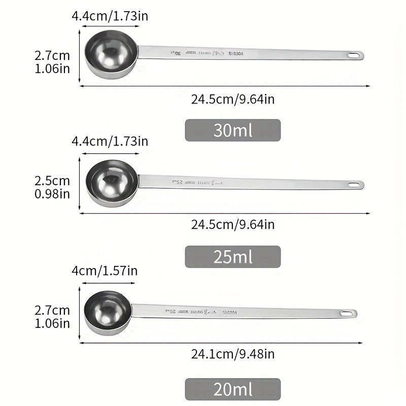304 Stainless Steel Coffee Spoons Long Handle for Ground Coffee and Milk
