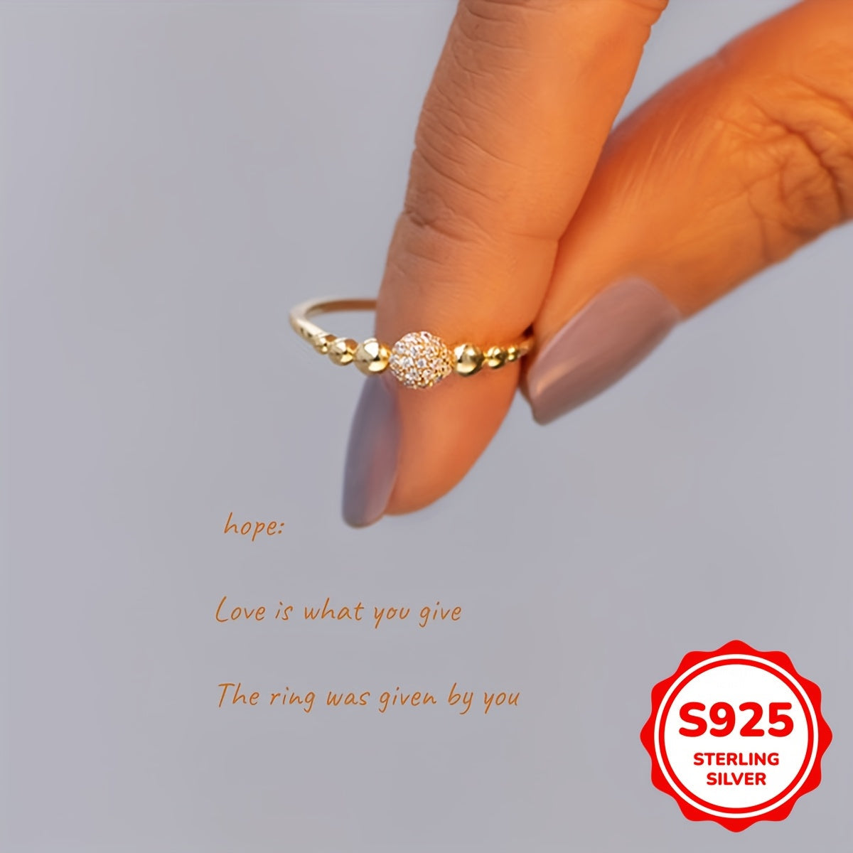 Потрясающее кольцо из стерлингового серебра S925 весом 1,5 г в форме круглого шара, украшенное синтетическим цирконием, демонстрирующее стильный и модный европейский и американский дизайн - обязательный аксессуар для женщин.