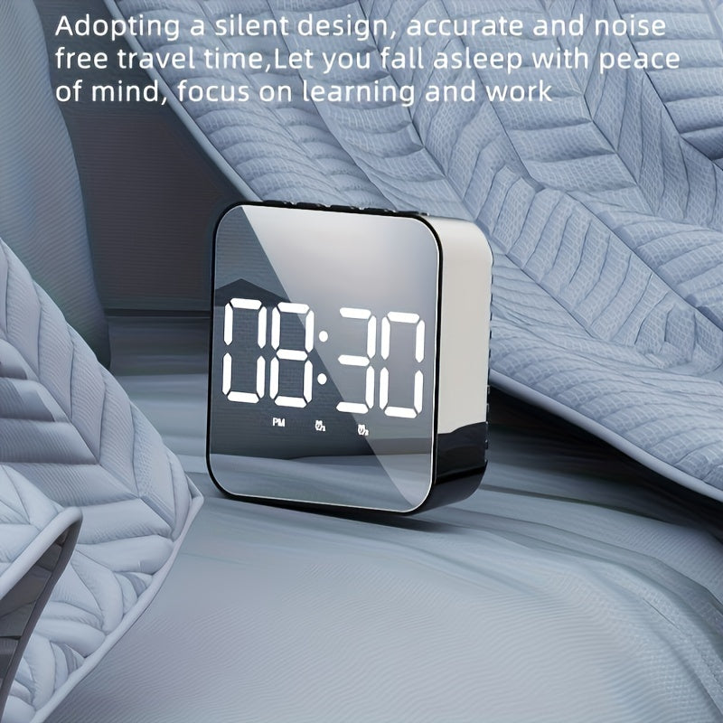 LED Clock with Large Screen Voice Control Temperature Display Alarm for Home Office Decor