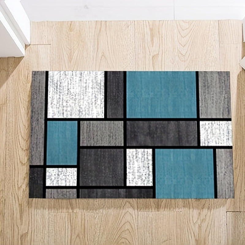 Geometric Pattern Kitchen Rug Non-Slip Waterproof Absorbent Stain-Resistant Mat