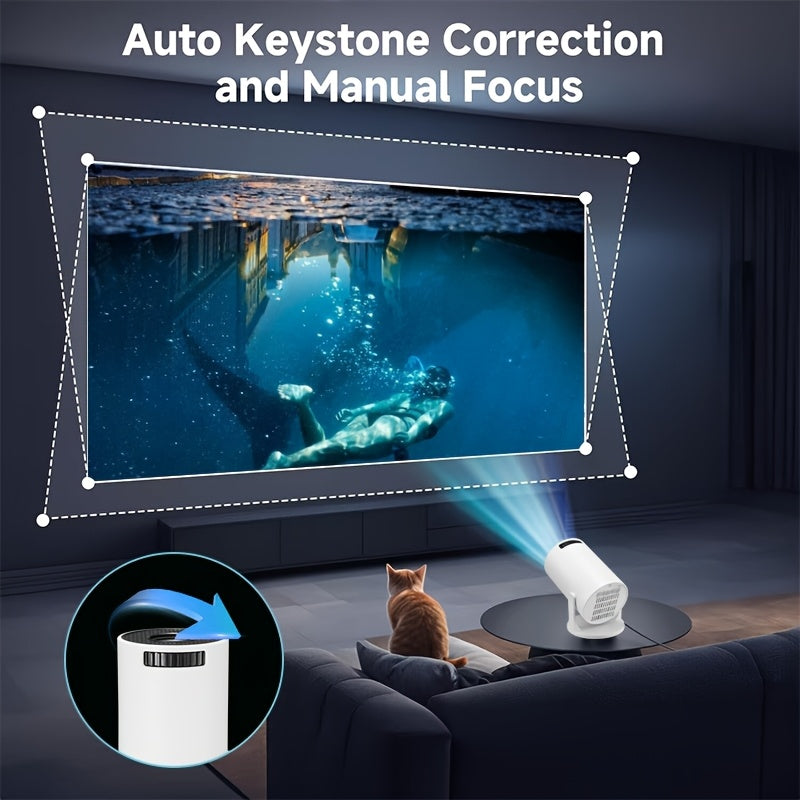 Mini Portable Projector with WiFi 4K Video Support for Home Entertainment