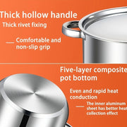 15-Piece Stainless Steel Cookware Set with Non-Stick Pots and Pans for Camping and Outdoor Use