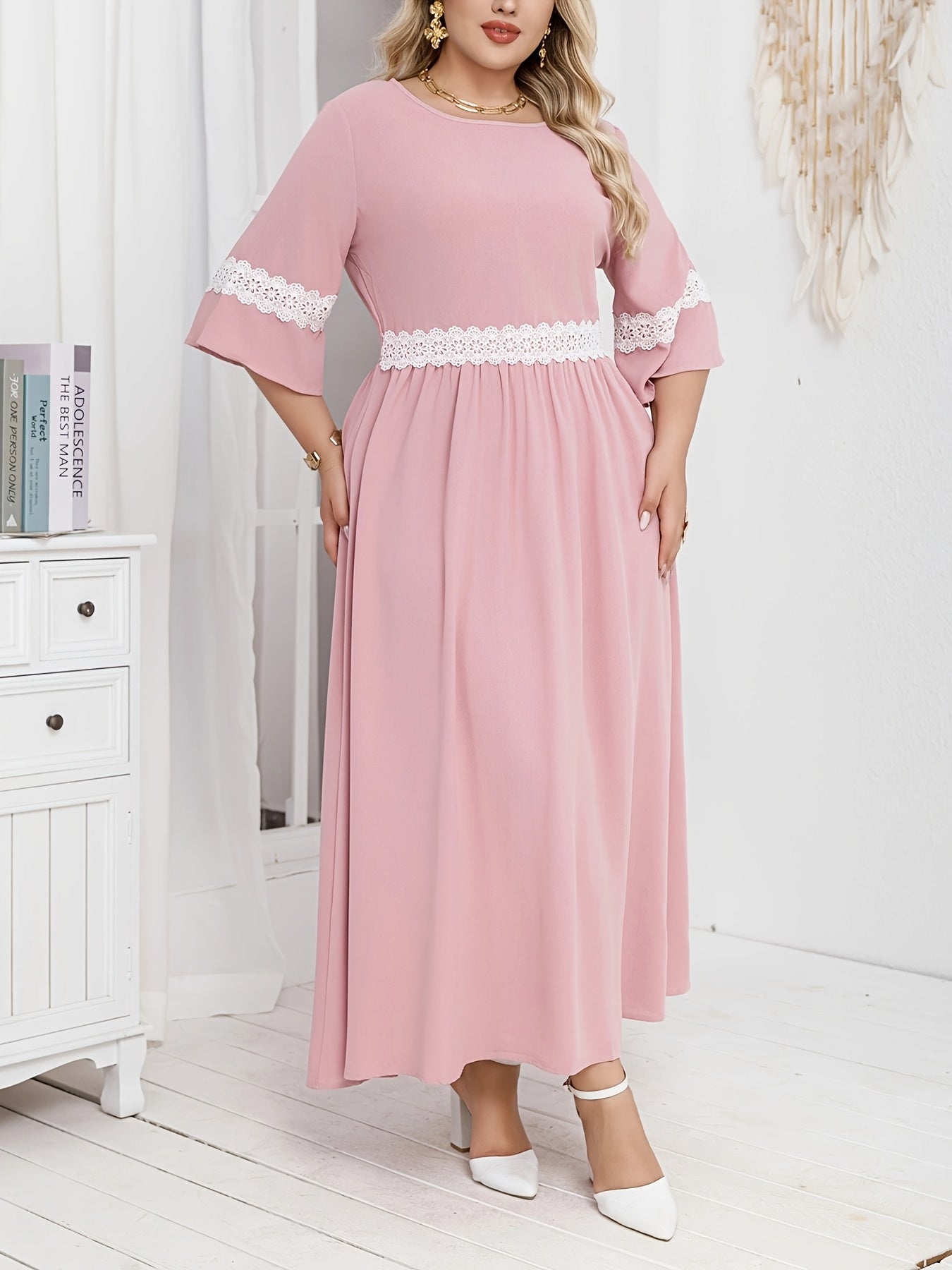 Women's Plus Size Elegant Simple Dress for Middle Eastern Occasion