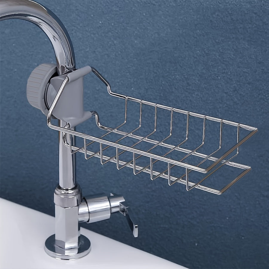 Organizador de fregadero de cocina de acero inoxidable para almacenamiento de esponja y jabón