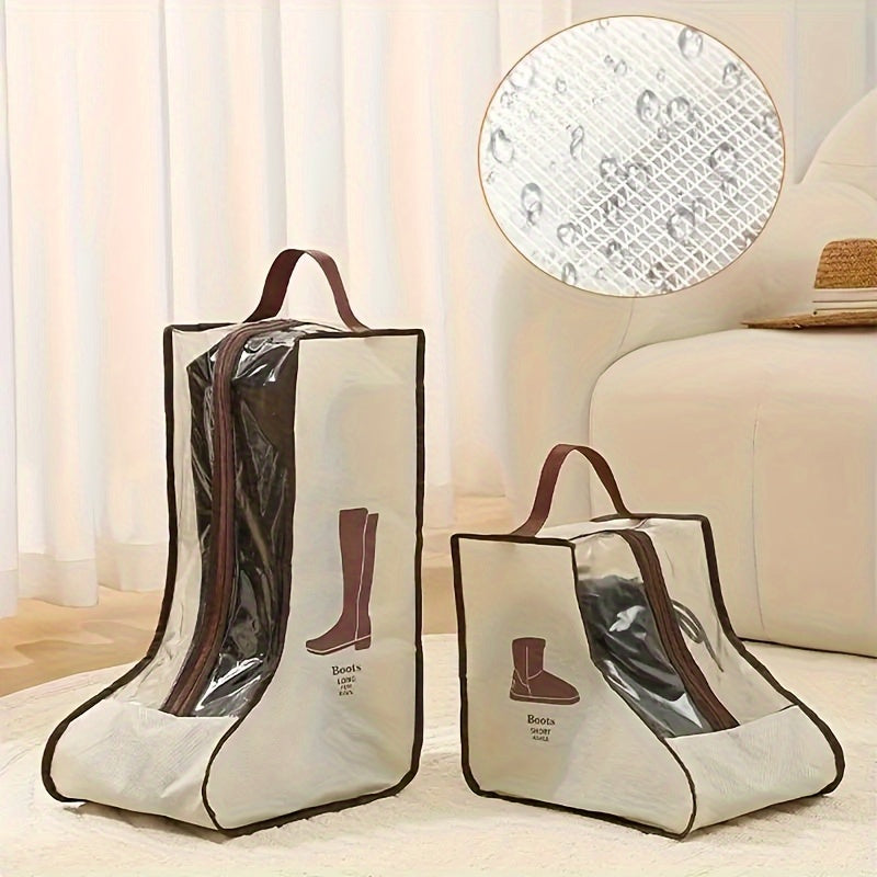 Shoe Storage Bag with Handles for Boots and Flats Dustproof Foldable Organizer