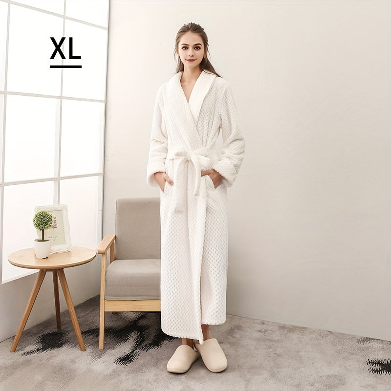 Cozy Couples Bathrobe Long Sleeve Autumn Winter Warm Fleece