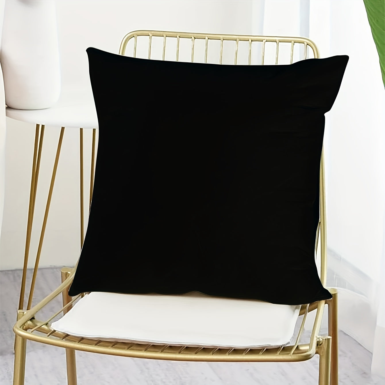 Uy dekoratsiyasi, yotoqxona, mehmonxona uchun qora yostiq qoplami, 18x18 dyuym