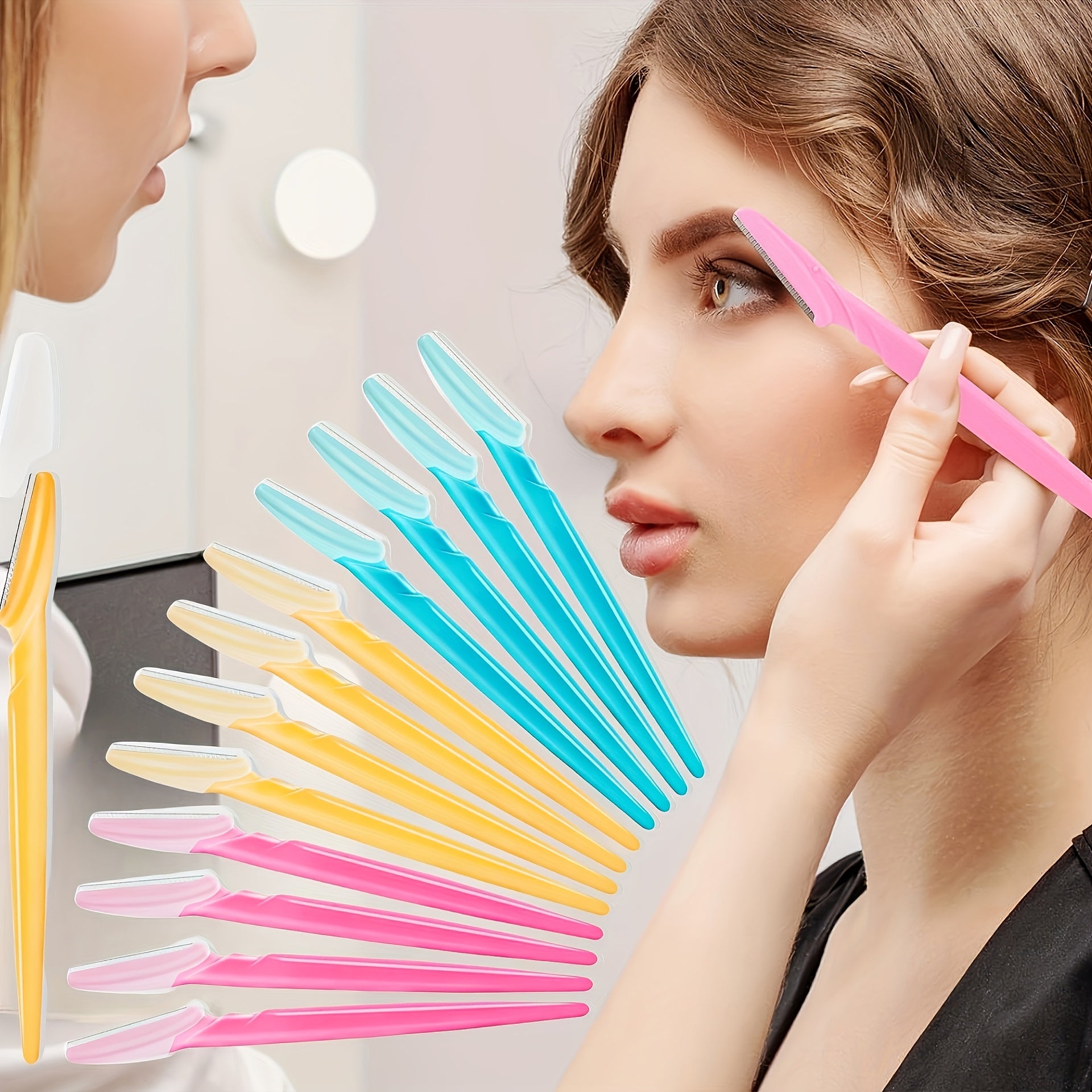 ko‘p rangli qoshlarni tozalash uchun set, xavfsizlik pichog‘i bilan soch olib tashlash trimmeri