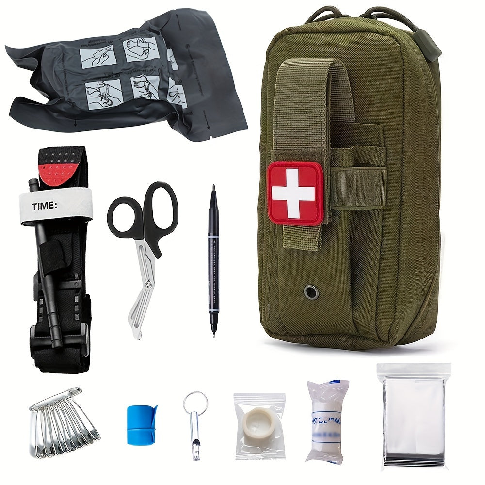 Outdoor Emergency First Aid Kit with Medical Bag and Camping Supplies