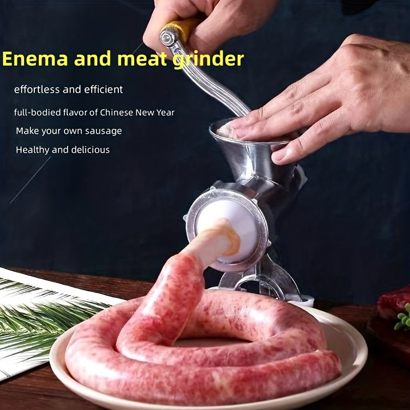 Manual Meat Grinder with Hand Crank for Sausage Making and Food Chopping