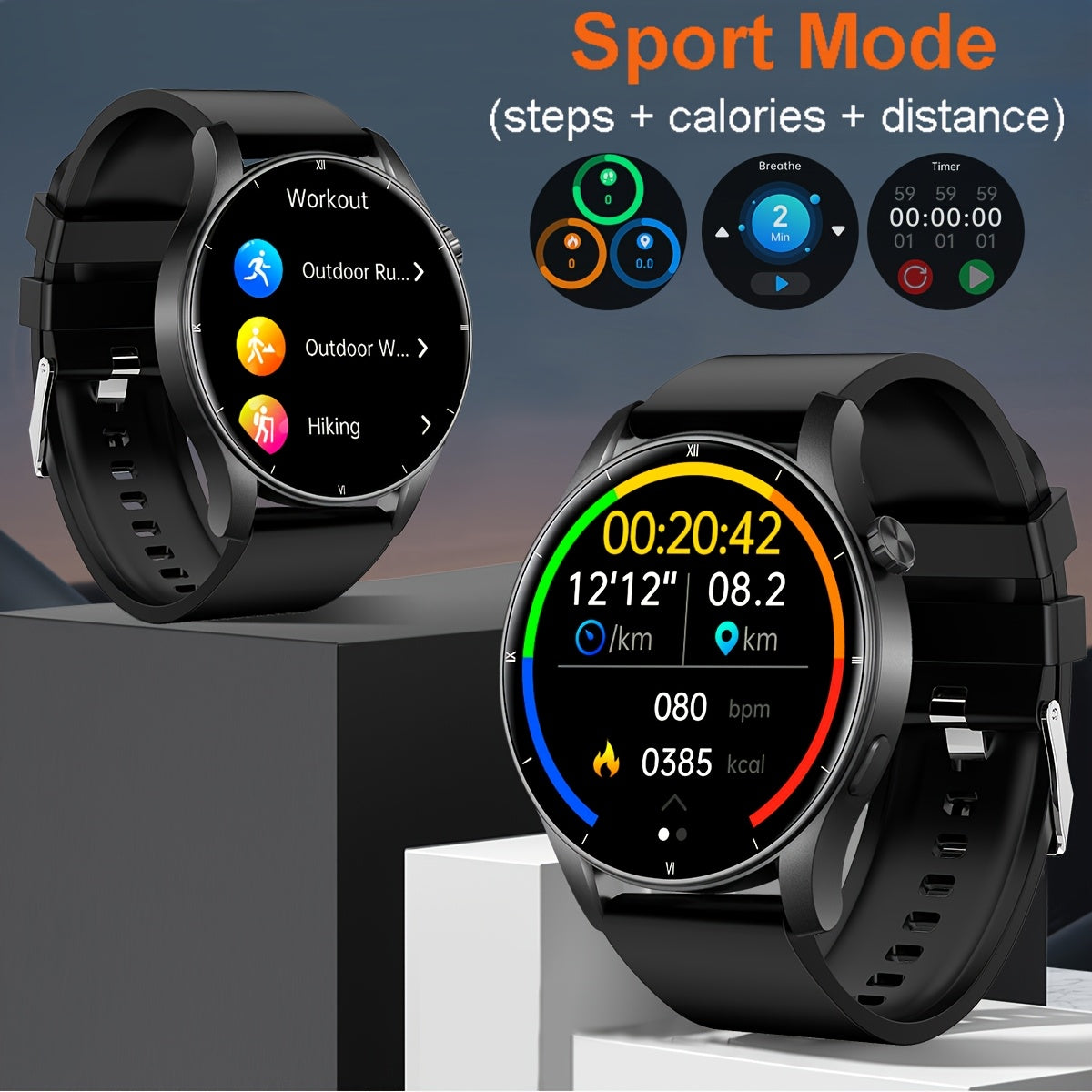Smartwatch with 3D Dynamic Motion Plant Growth Dial 3.53cm Display IP68 Waterproof