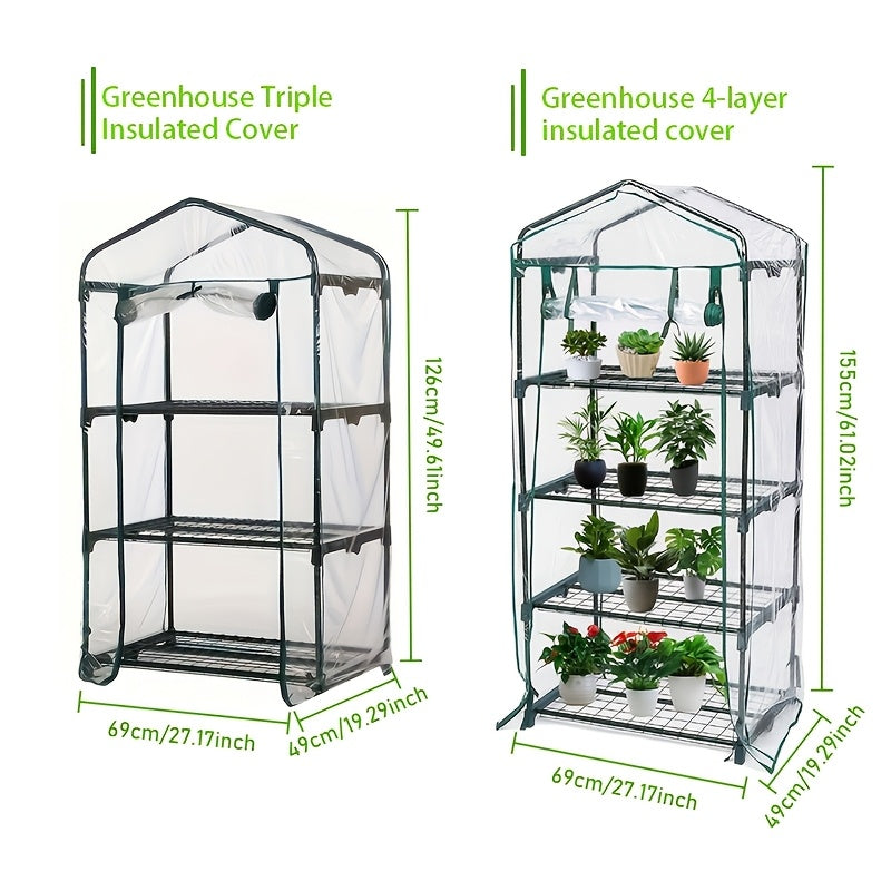 Multi-Layer PVC Greenhouse Cover Waterproof UV Windproof for Plants Seeds Herbs Vegetables