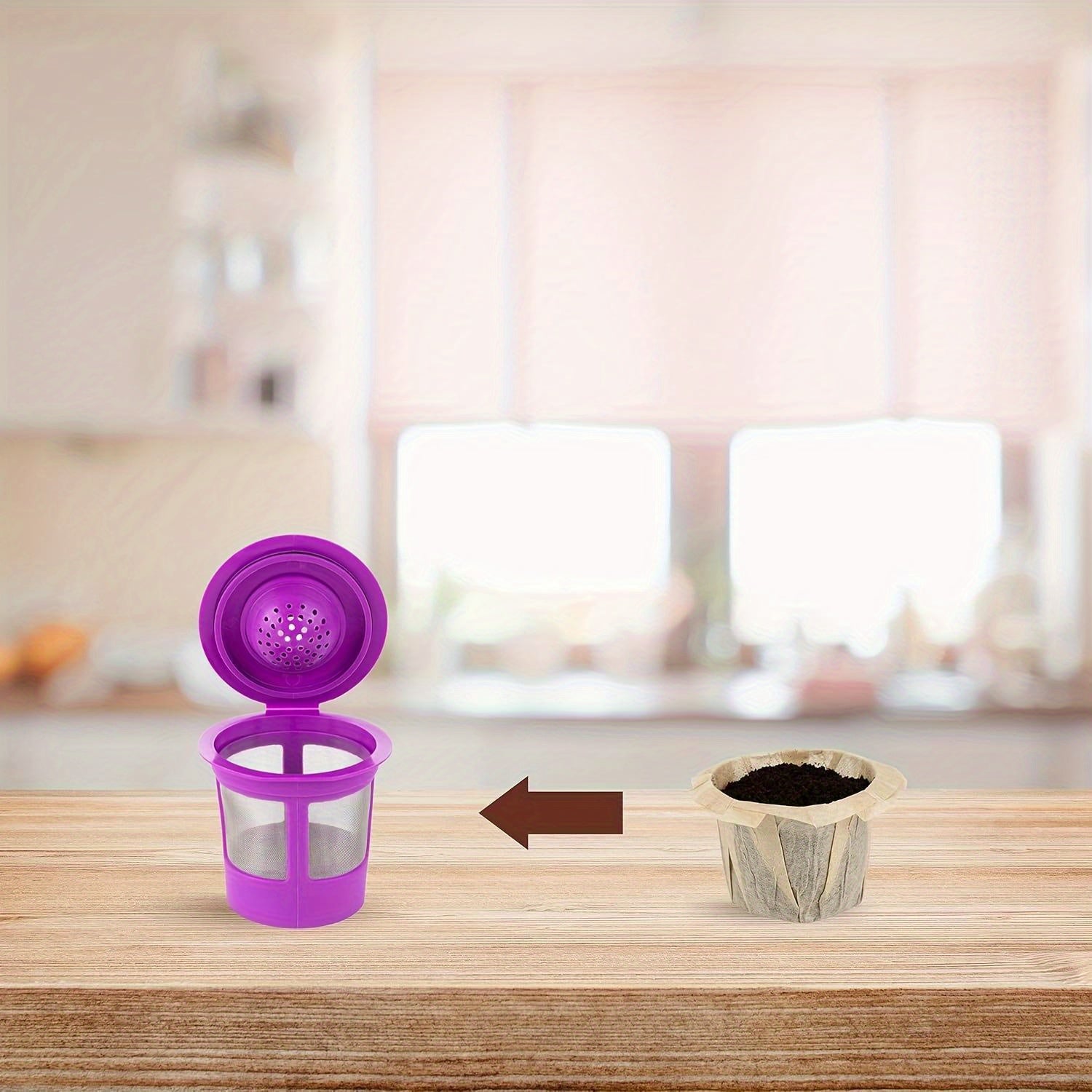 Single-Use Coffee Filters Natural Unbleached for Reusable K Cups or Coffee Machines