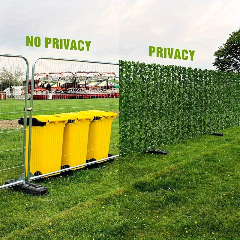 Artificial Ivy Privacy Screen with Sweet Potato Leaf Design UV Protected Faux Greenery for Gardens and Balconies